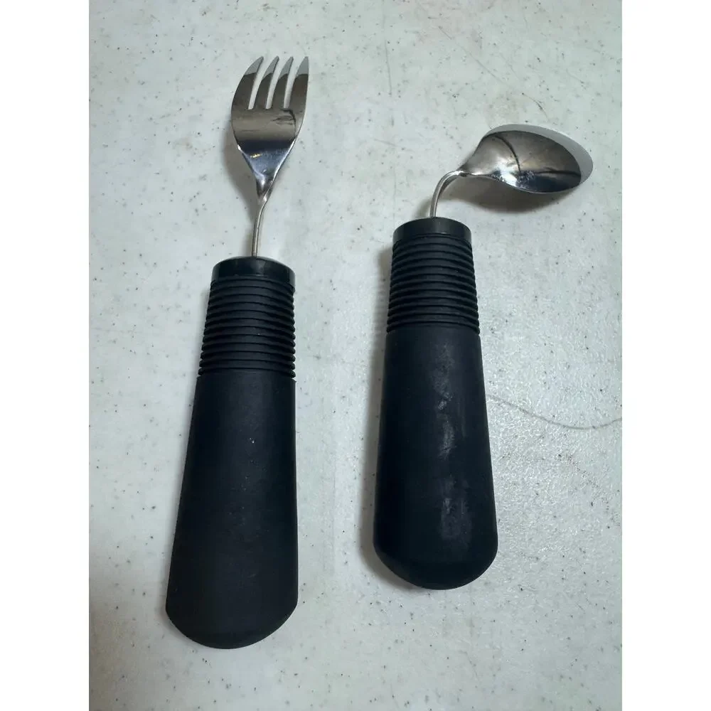 Mighty Grip OXO Handicap Medical Assist Utensils Flatware Spoon and Fork